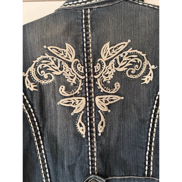 Zenim Denim Embroidered Jean Jacket M - Picture 7 of 8